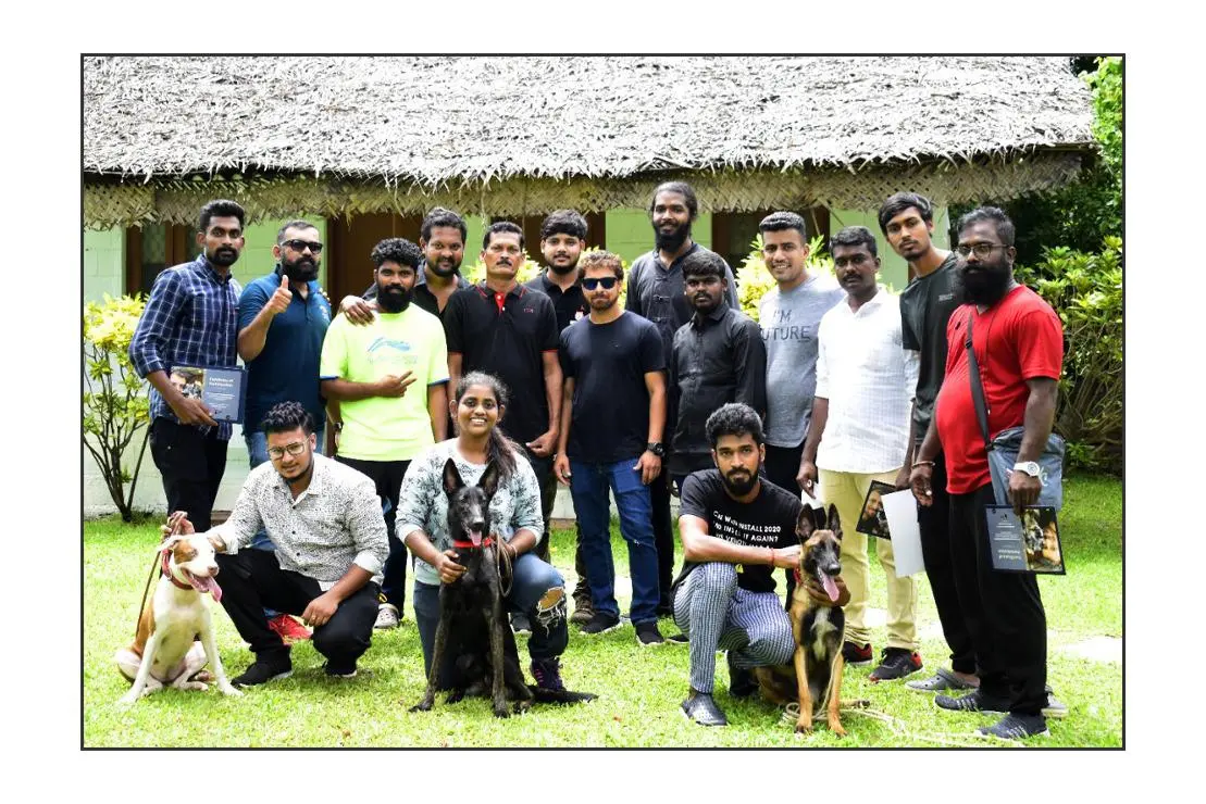 Praveen Shankar with fellow dog trainers and handlers